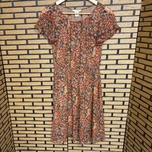Sundance Orange Floral‎ Silk Dress Size 6P